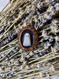 Rhinestone Eyes Ghost Necklace - Creep Cult