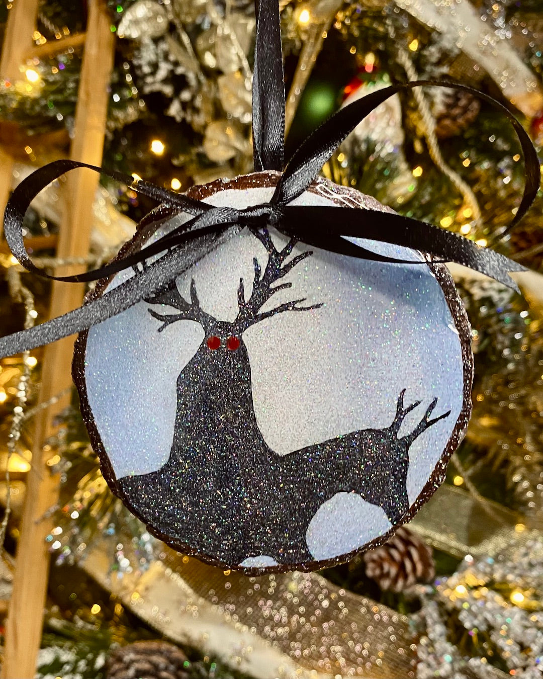 Red Eyed Krampus Hand-Painted Ornament - Creep Cult
