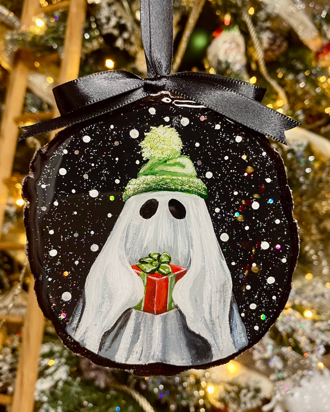 Red Present Hand-Painted Ornament - Creep Cult