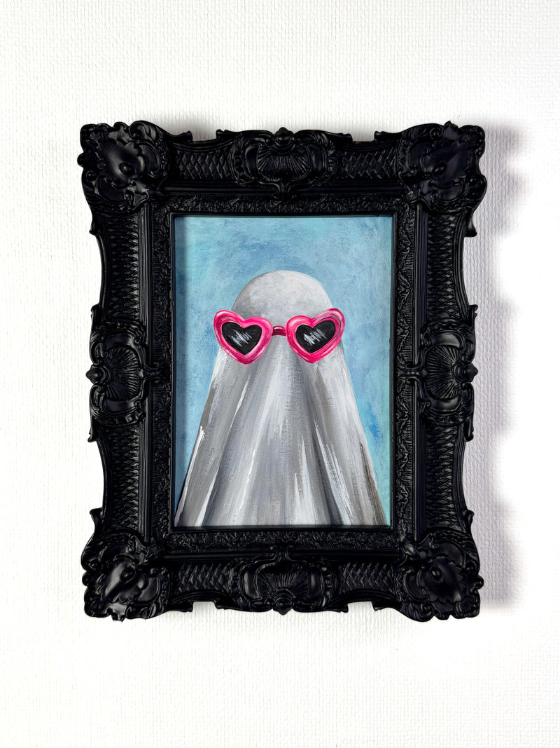 Heart Glasses Ghost (Original Painting) - Creep Cult