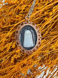 Rhinestone Eyes Ghost Necklace - Creep Cult