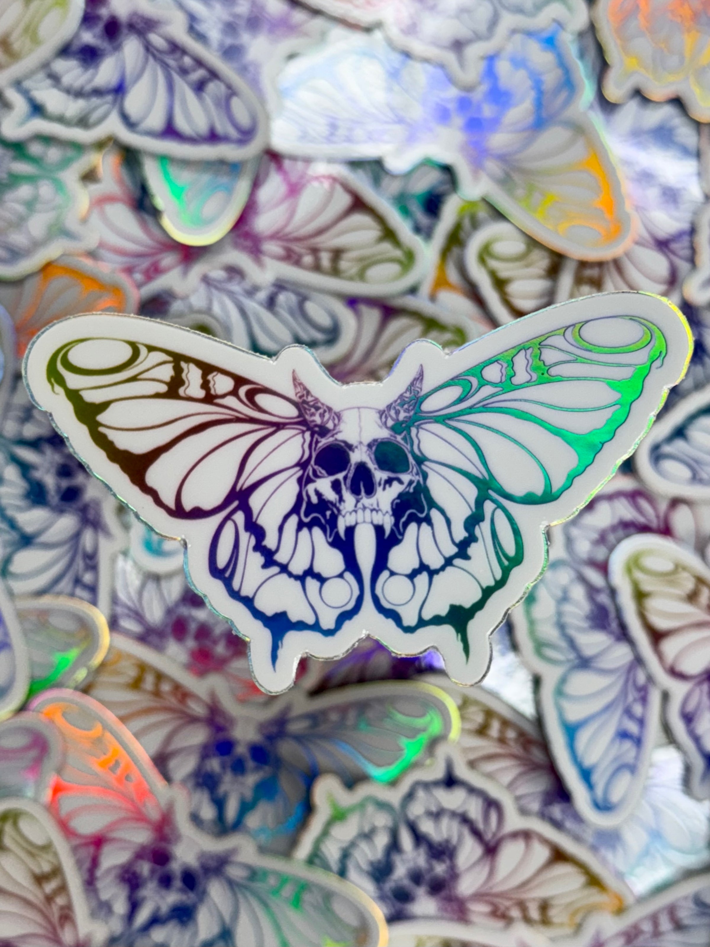 Holographic Skull Butterfly - Creep Cult