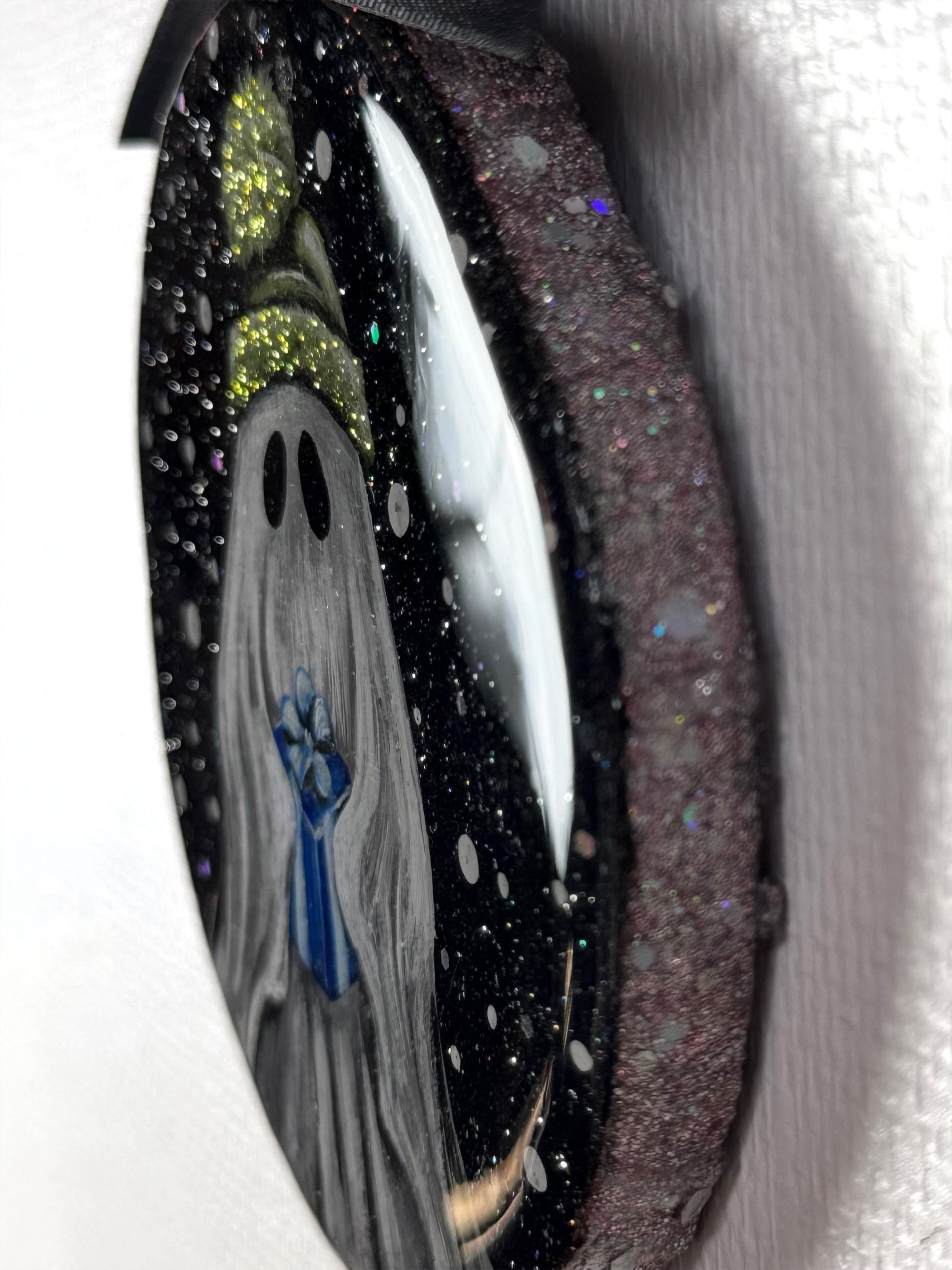 Blue Present Hand-Painted Ornament - Creep Cult