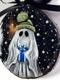 Blue Present Hand-Painted Ornament - Creep Cult