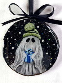 Blue Present Hand-Painted Ornament - Creep Cult